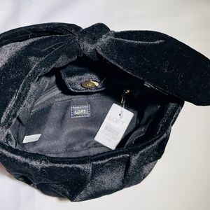 LOFT Black Velvet Bag
